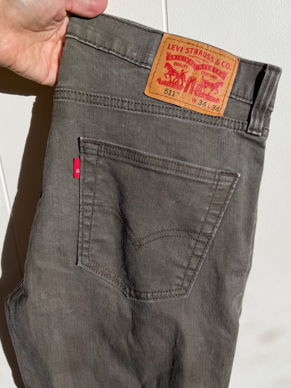 Levi's 511 Slim Fit Dark Charcoal Gray Mens Denim Jeans 34x34